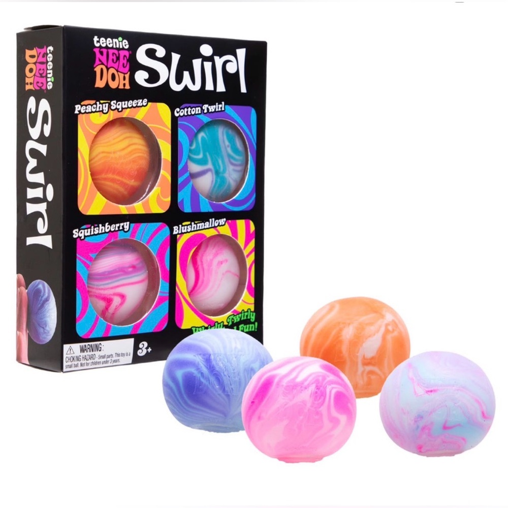 Schylling NeeDoh Multicolored TEENIE SWIRL 4 Pack NEW 🧡💜🩷🩵💙